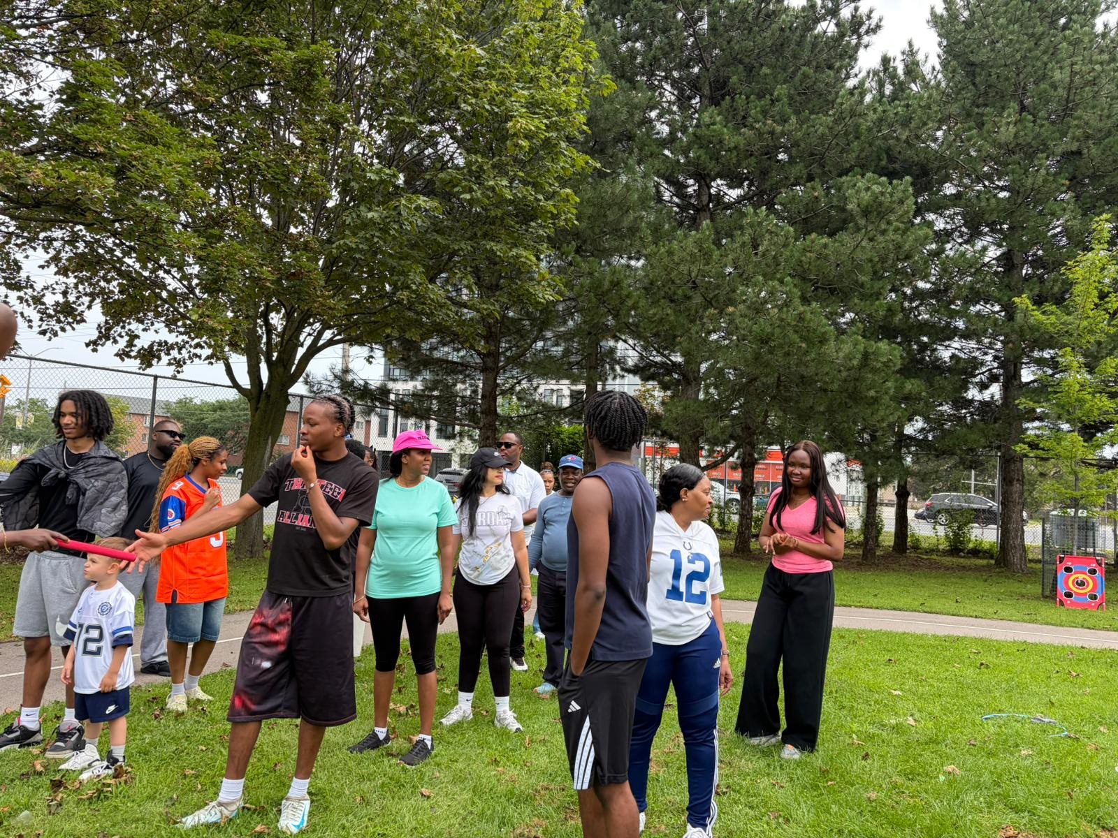 Team spirit and sportsmanship in the community park in Toronto