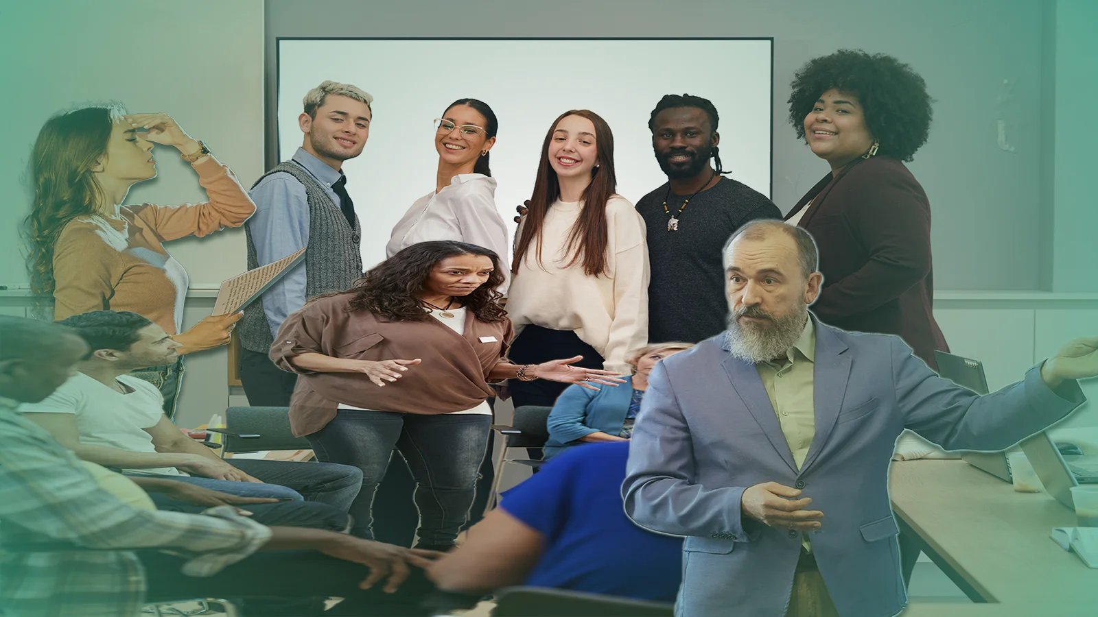 Community support workshop with diverse adults and youth participating in group learning and empowerment programs.